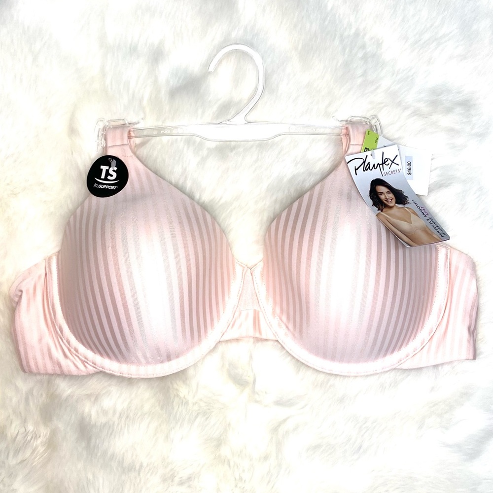💥 SALE NWT Playtex Perfectly Smooth Bra Wireless in Pink 4707 - Picture 2 of 7
